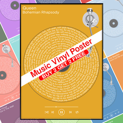 Music Vinyl Poster Classic Retro Rock Vintage Wall Art Print Picture A4 A3
