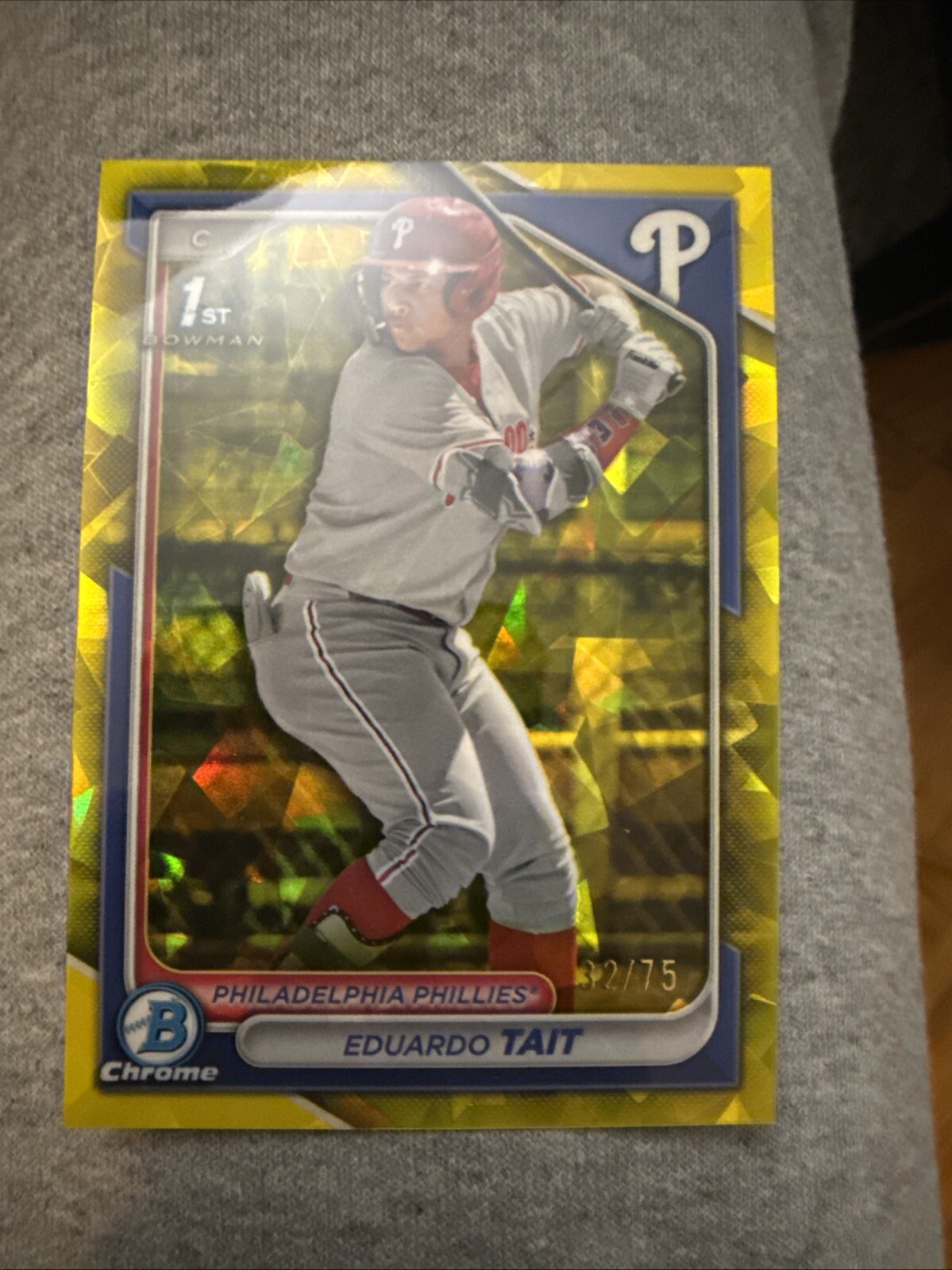 EDUARDO TAIT 2024 Bowman Chrome Sapphire Yellow Refractor 1st Prospect Card #/75