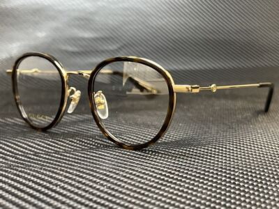 GUCCI GG0608OK 003 Havana Gold Round Men's 49 mm Eyeglasses