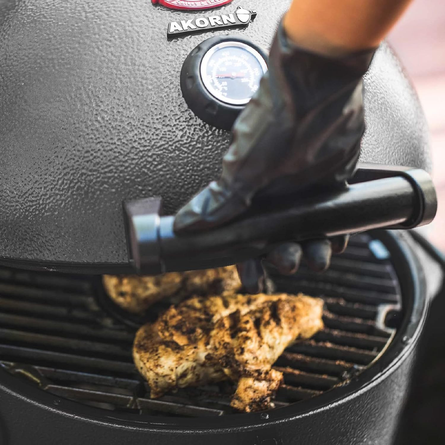 ® AKORN® Jr. Portable Kamado Charcoal Grill and Smoker with Cast Iron