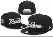 Las Vegas Raiders Hat Cap Snapback Black New Era LA Throwback Oakland NWA Silver
