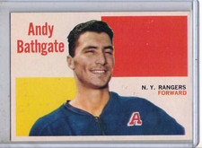 1960-61 TOPPS hockey Andy Bathgate original trading card NM+++ RANGERS