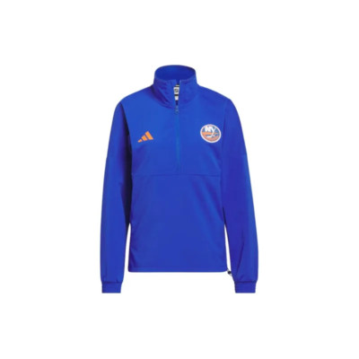 New Adidas NY Islanders Hockey Performance 1/4 Zip Pullover Fleece Sz M Blue  