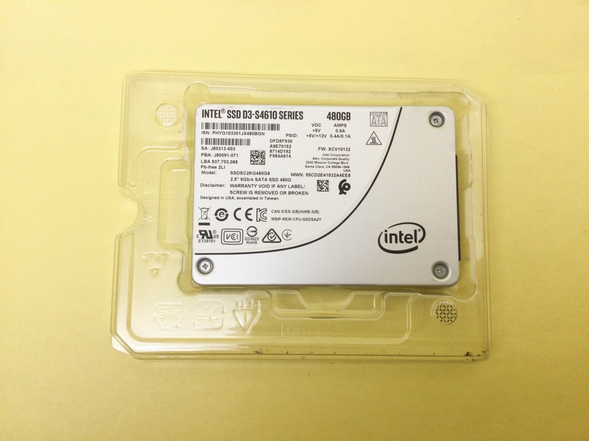 Intel D3-S4610 Series 480GB SATA 6Gbps 2.5in SSD SSDSC2KG480G801