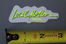 LOCAL MOTION Hawaii Surfboard Clear Neon Yellow LM3 80's Vintage Surfing STICKER
