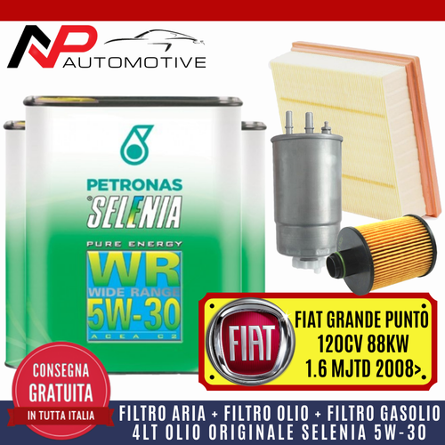 Kit Tagliando Fiat Grande Punto 1.3 Mjt 75Cv 2009>+4 Litri