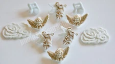 Angelic / Craft Button Embellishments / Trumpet  & Cherb Angels / Victorian