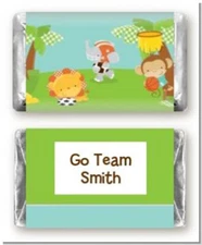 Team Safari Personalized Baby Shower Miniature Candy Bar Wrapper Stickers