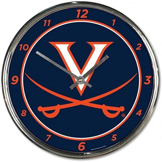 Virginia Cavaliers 12 Inch CHROME Clock -Wincraft -Perfect for Man Cave,Office
