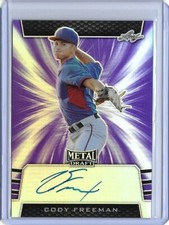 2019 Leaf Metal Draft CODY FREEMAN Purple Prismatic Auto RC 12/25 Rangers