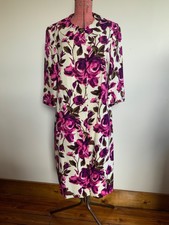Laura Ashley Classis Retro Floral Occasion Swing Dress Coat Fits Like Uk12