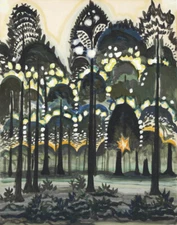 Charles Burchfield Sunrise In The Forest Canvas Print 16 x 20
