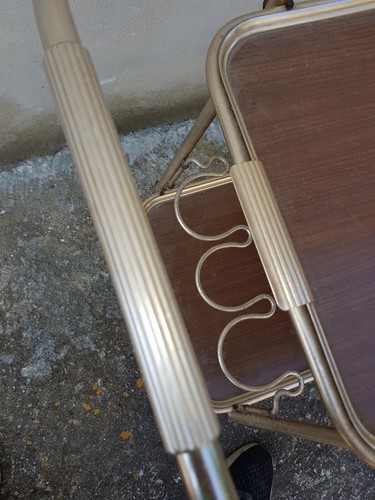 ANNI 50 - CARRELLO PORTA VIVANDE CON VASSOI SEPARABILI - ALLUMINIO ARGENTO - Picture 6 of 11