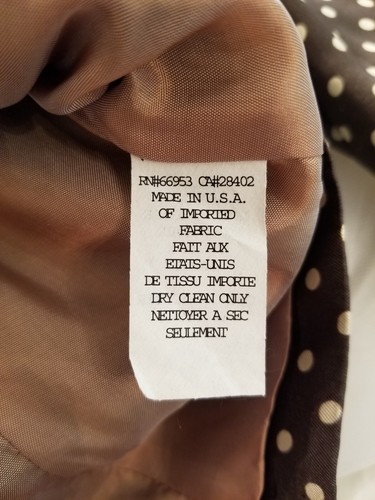 Cynthia Steffe 1950's Style Olive Green Polka Dot Jacket Jeweled Buttons Size 6 - Picture 11 of 12
