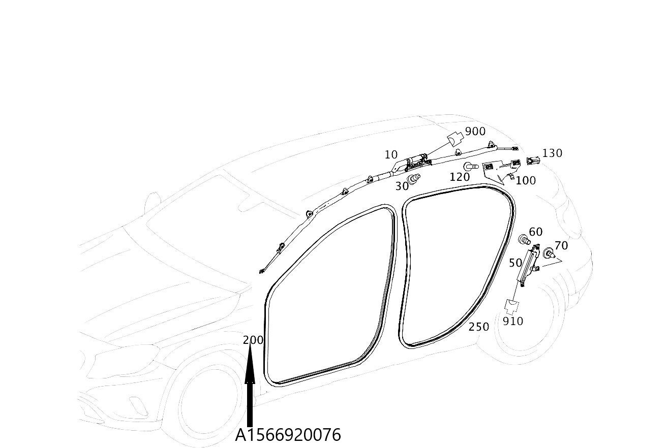 Mercedes-Benz GLA X156 Gummidichtung vorne links A1566920076 neuer  