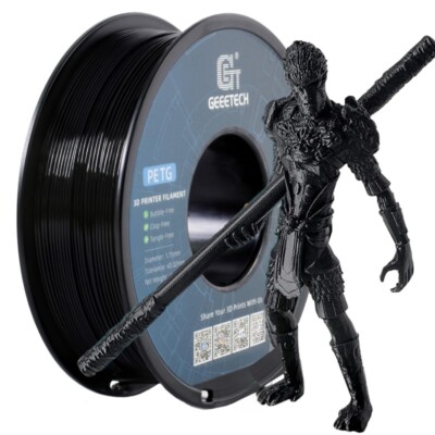 Geeetech 3D Printer Filament Black PETG 1.75mm 1KG Consumables For 3D Printer