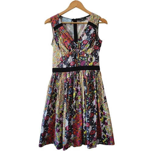 Prada Hollyday and Brown Floral Paisley Mixed Pattern Dress, Italian Size 40