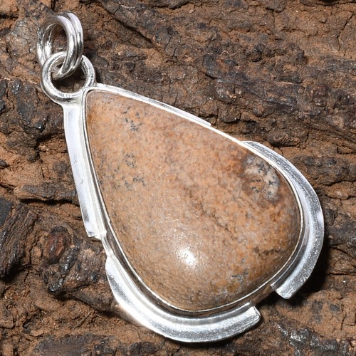 Pendentif En Argent 925 Et Sodalite Bleue - Fait Main, Longueur 2,25 Pouces