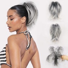 Claw Jaw Clip on Messy Bun Ponytail Hair Piece Extension Updo Hair for Women