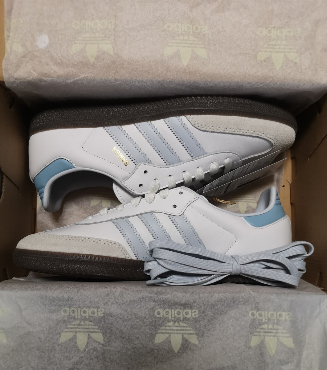 adidas Samba ホワイト ブルー adidas Samba OG Crystal White Active Blue Black Men's