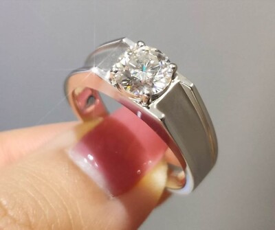 Moissanite Ring Men,Engagement Ring For Men, Unique Wedding Ring For for Him