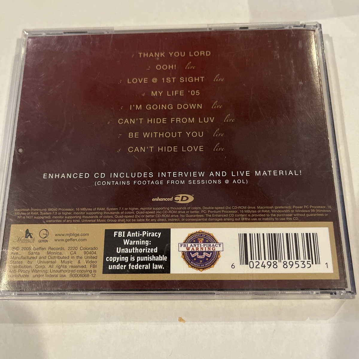 Mary J Blige : My Collection Of Love Songs LIVE CD (2005) | eBay