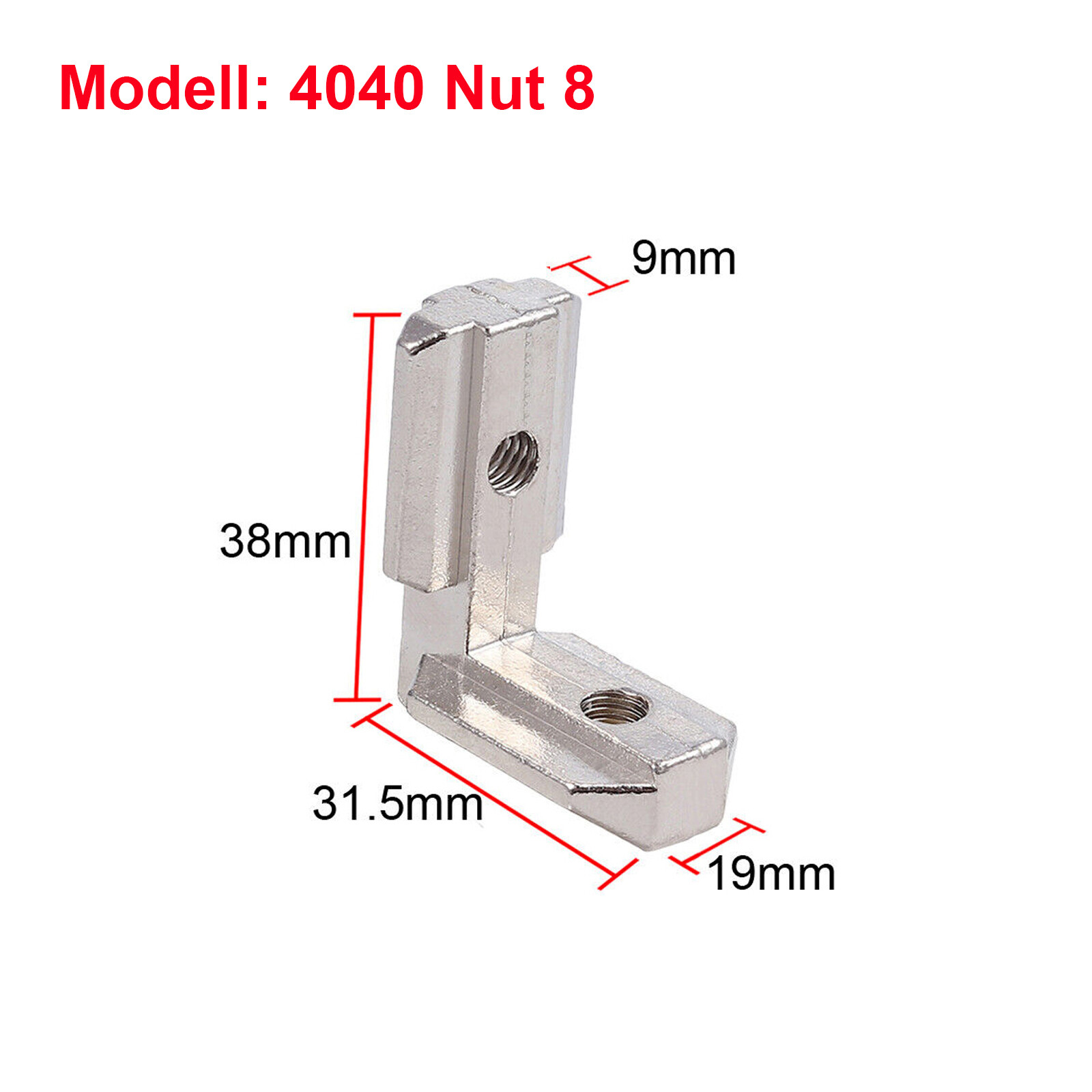 Aussenwinkel Nut 8 für Aluprofil 40 Nut 8 l Aluminiumprofil Verbinder Nutprofil Aussenwinkel Nut 8 für Aluprofil 40 Nut 8 l Aluminiumprofil Verbinder Nutprofil