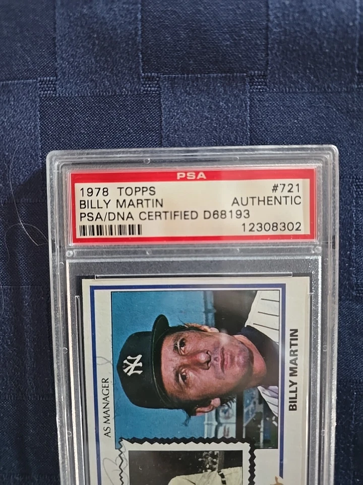 BILLY MARTIN SIGNED 1978 TOPPS #721 YANKEES CARD MANAGER BEAUTY PSA Authentic - Image 3 of 4