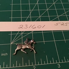 Vintage 925 Sterling Silver Show Horse Trotting Pendant Bracelet Charm Bob Tail