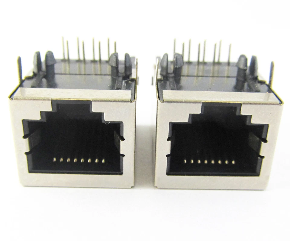 10pcs CAT5 Modular Network RJ45 59 8P8C PCB Female Jack Connector w/ Metal House - Image 4 of 4