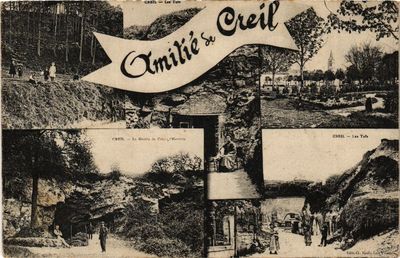 Old postcard Amitie de CREIL (377072)