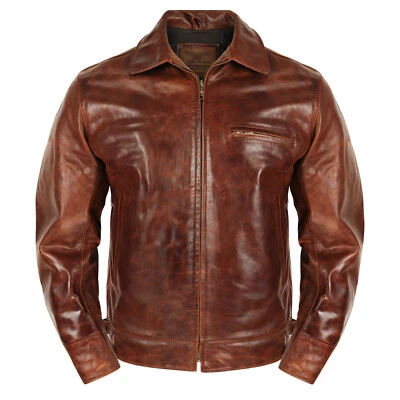 Motorradjacke HERREN Lederjacke Highway Biker Jacke STIERLEDER aus Paraguay NEU - Bild 1 von 4