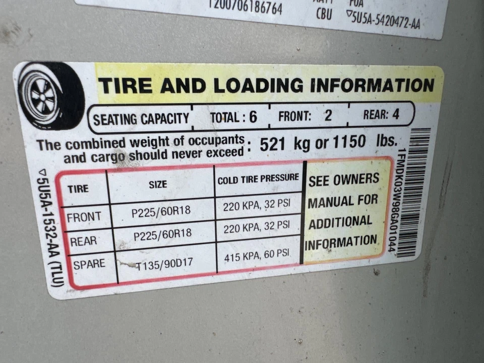 08 09 FORD TAURUS X Quarter Glass/window Right Foto 4 de 4