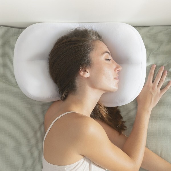 Oreiller ergonomique à mémoire de forme 3D blanc 60x40 cm pour lit