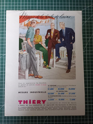 1363 schöne Werbung um 1960 Thiéry Kostüme