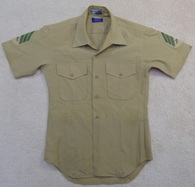 usmc short sleeve khaki shirt