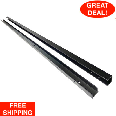 Black Aluminum 6 ft. Fence Rail Channel Kit Composite Fencing Powder Coated