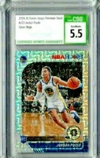 2019 -20 Panini Hoops Premium Stock Jordan Poole Silver Mojo CSG 5.5 RC