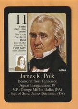 James Polk 1992 Little Debbie U.S. Presidents #11 13Q