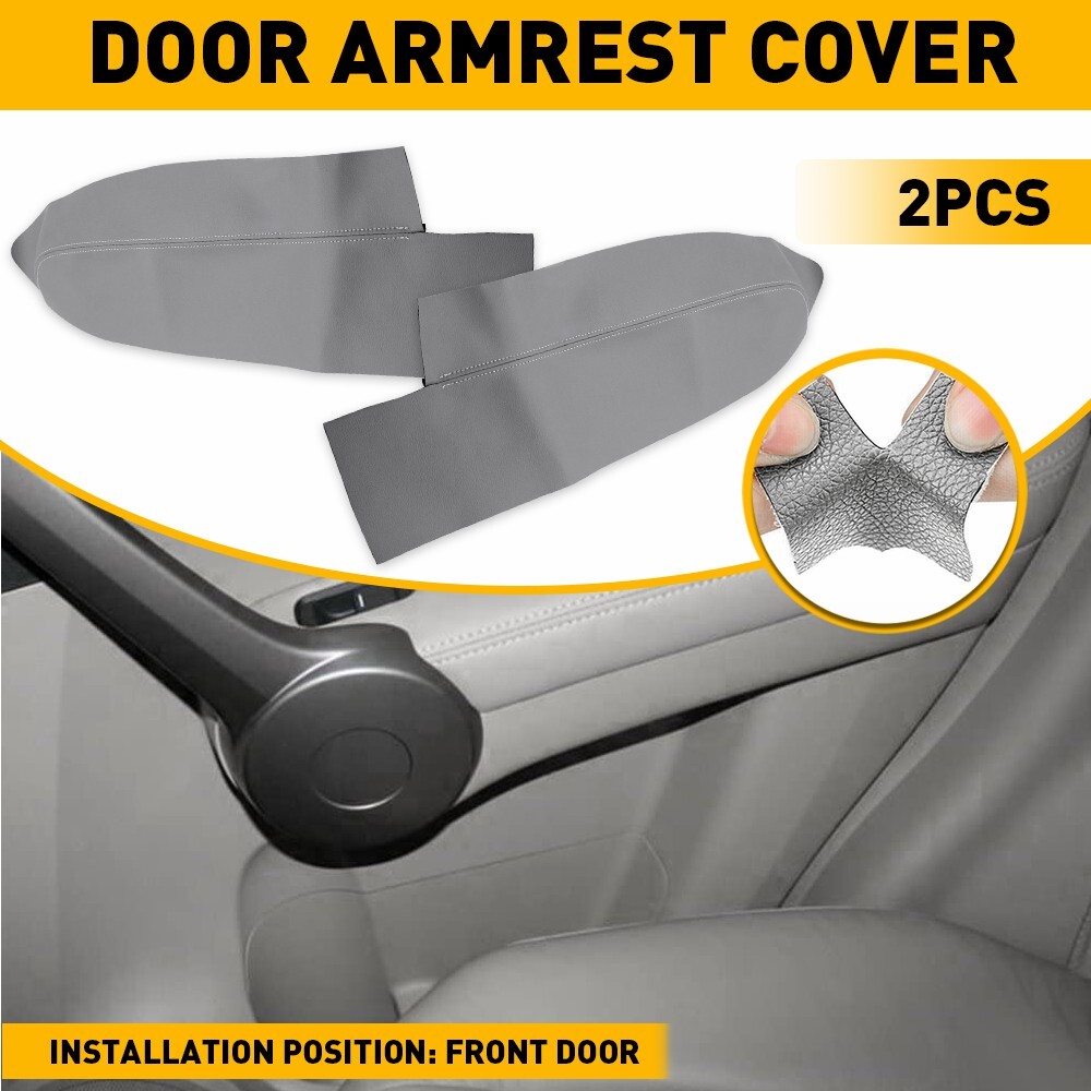 2Pc For 20072012 Honda CRV Door Armrest Cover Leather Gray Durable Free Return eBay