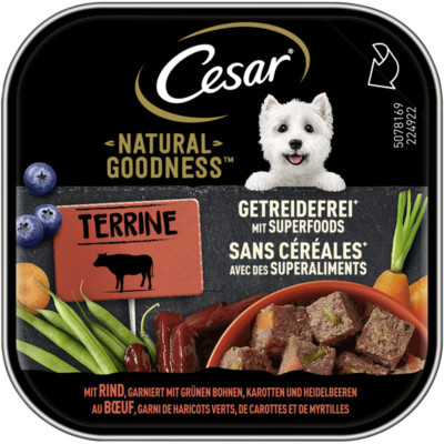 Cesar Schale Natural Goodness Getreidefrei mit Rind 16 x 100g (21,19 /kg)