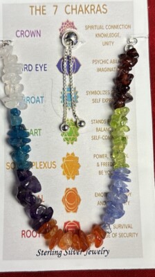 925 Sterling Silver With The 7 Chakras Adjustable Bracelet
