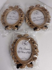 3 pcs Gold 4" Mini Baroque Oval PICTURE FRAMES Party Wedding Favors Events Home