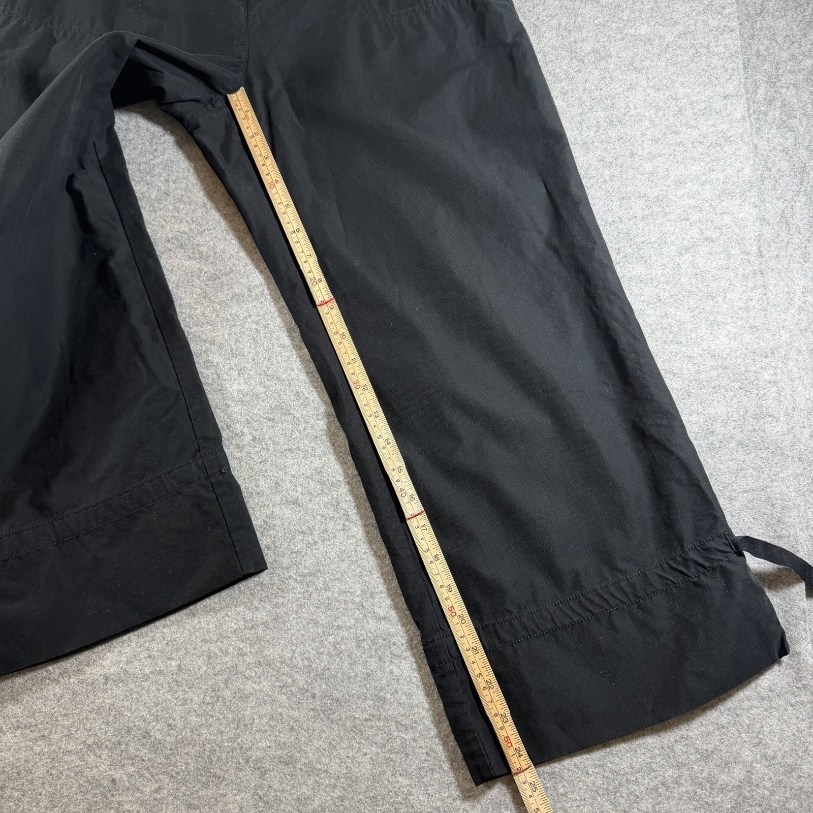 J Jill Cropped Pants Womens 12 Black Cotton Ripstop Utility Capri 33x25 thumbnail 5