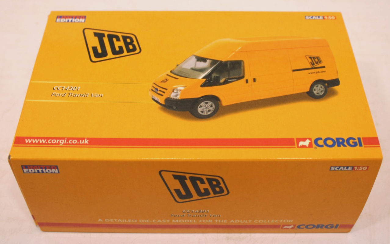 Corgi Ford Transit Van (Mk 7) - JCB - CC14301 - 1:50 Scale - Excellent Condition
