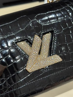 Louis Vuitton Twist Mini Black Croc with Solid 18K Diamond