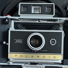 Polaroid Automatic 335 Land Camera Black with Case, Manual, and Accessories