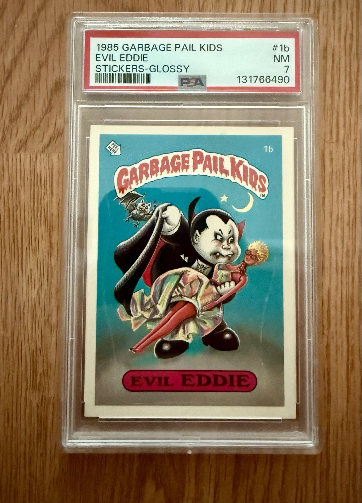 1985 Topps Garbage Pail Kids Series 1 1b Evil Eddie Glossy PSA 7