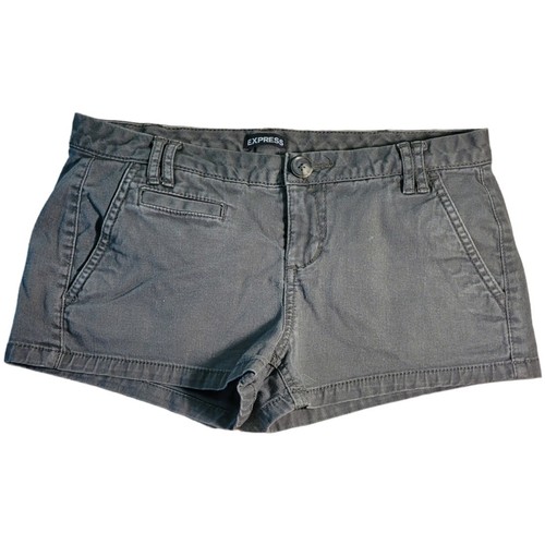 EXPRESS womens faded antique black cotton blend 2" inseam classic short shorts 0