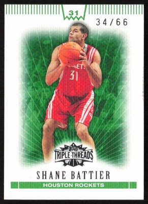 2007-08 Topps Triple Threads Emerald #/66 Shane Battier #56 Houston Rockets